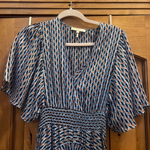 Maje Blue and Rust tiered dress size 40/8 - Picture 2 of 3